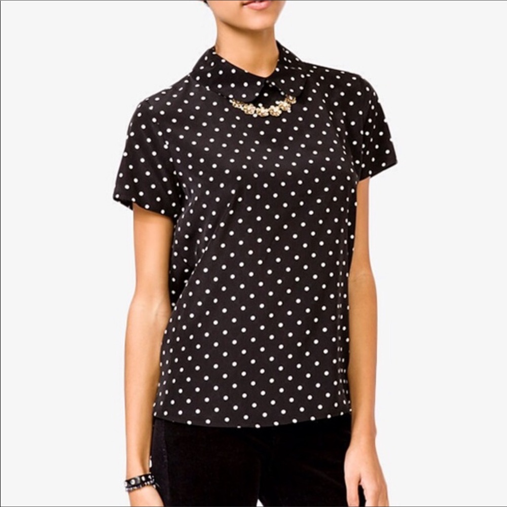 Polka Dot Peter Pan Collar Top